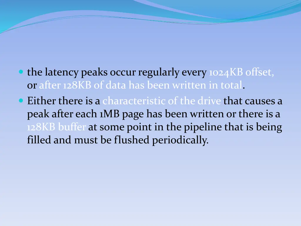 the latency peaks occur regularly every 1024kb