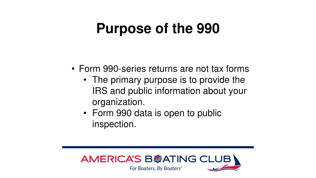 purpose of the 990
