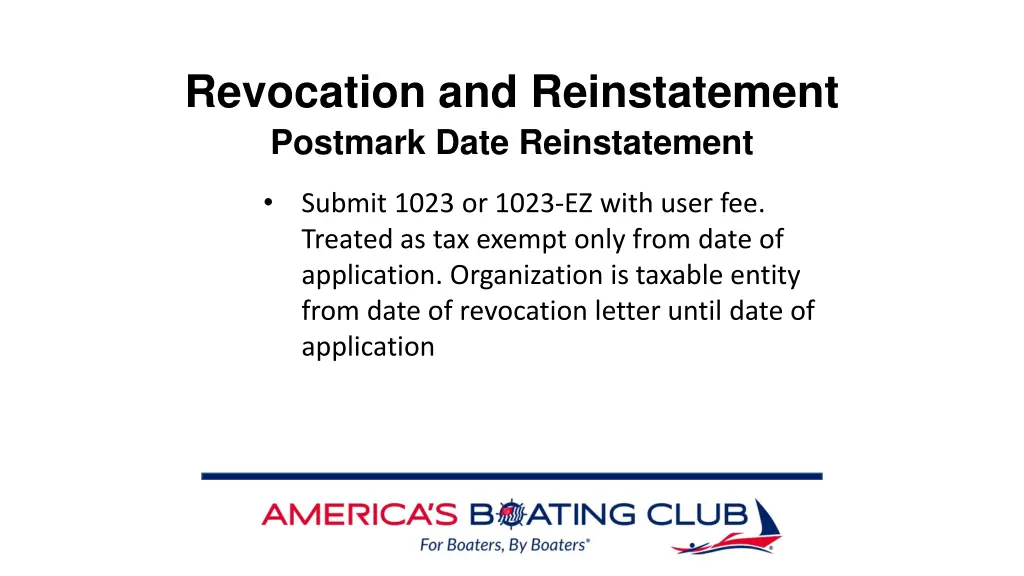 revocation and reinstatement postmark date