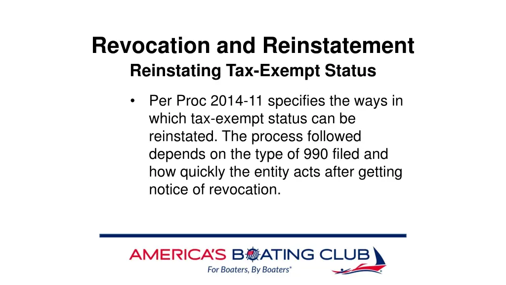 revocation and reinstatement reinstating