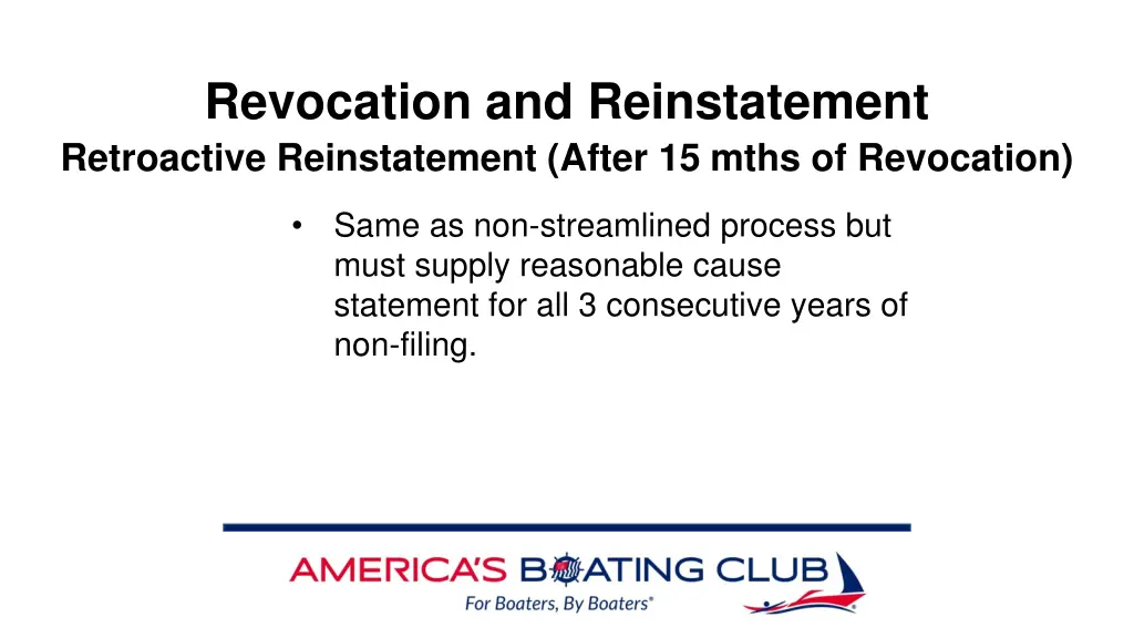 revocation and reinstatement retroactive