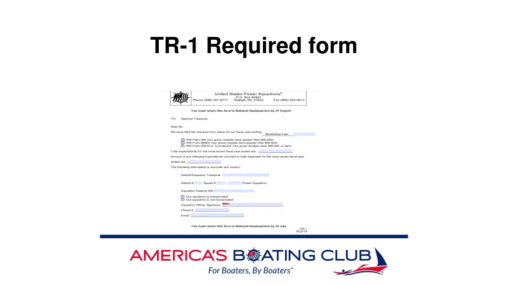 tr 1 required form