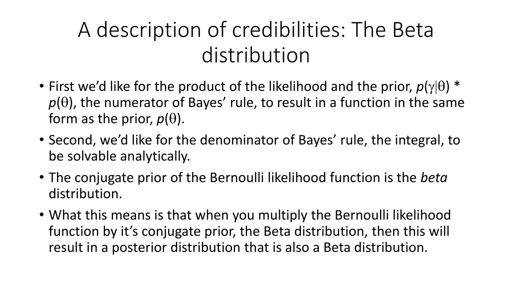 a description of credibilities the beta 1
