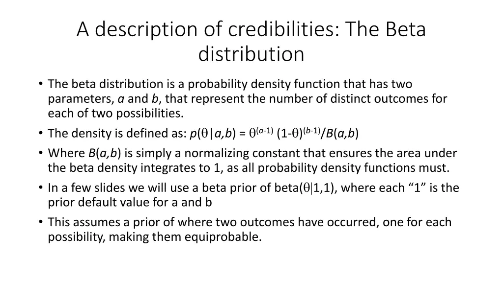 a description of credibilities the beta 2