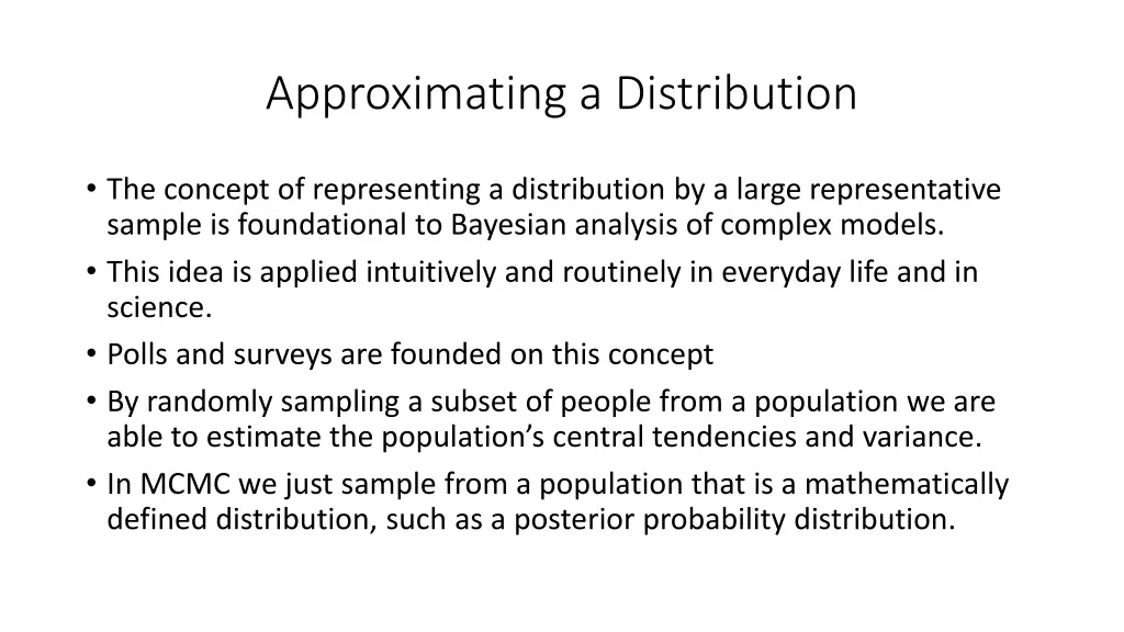 approximating a distribution