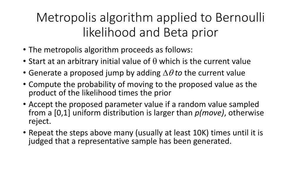 metropolis algorithm applied to bernoulli 3