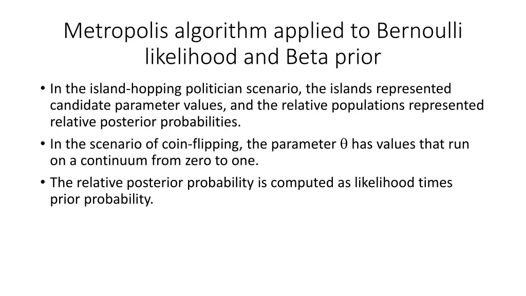 metropolis algorithm applied to bernoulli