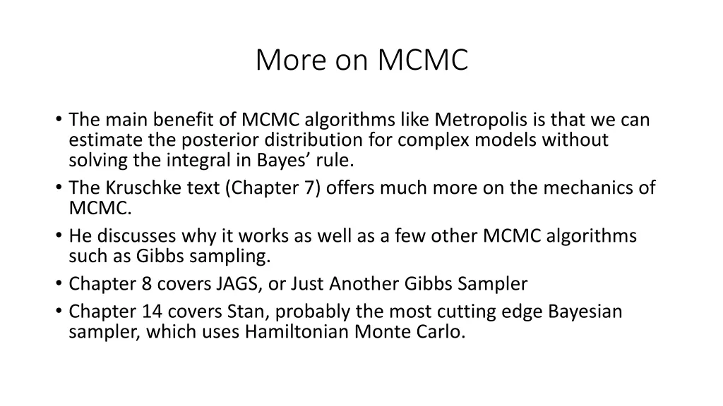 more on mcmc