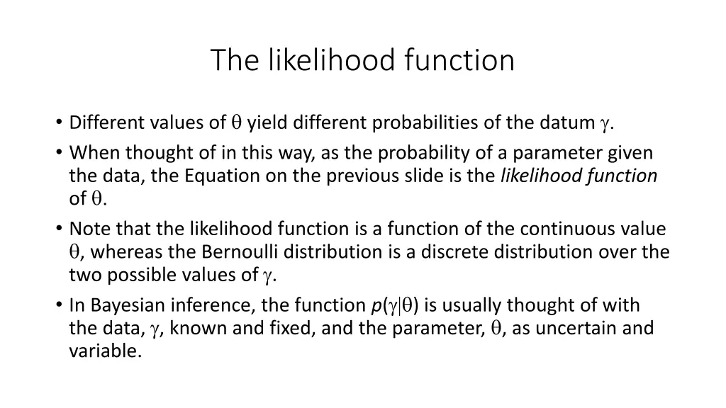 the likelihood function 2