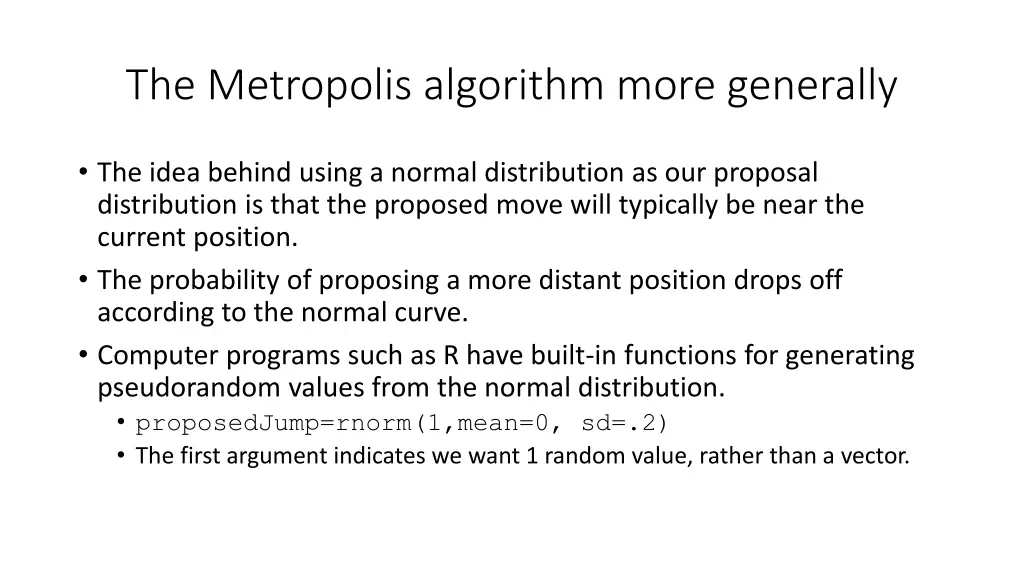 the metropolis algorithm more generally 2