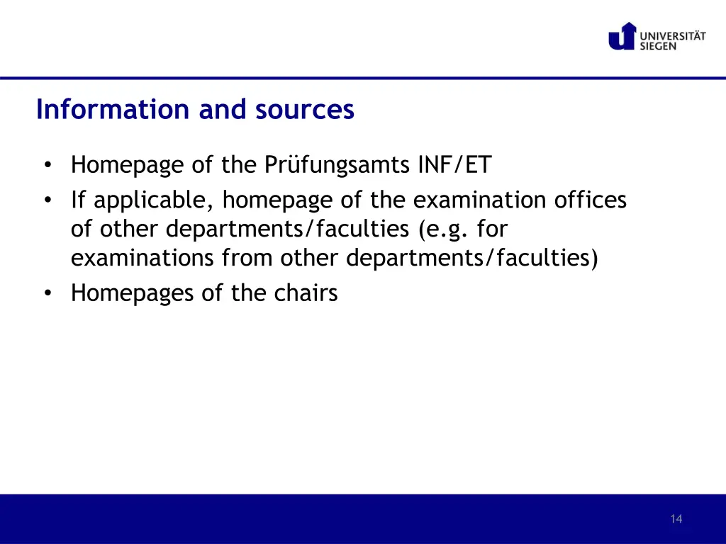 information and sources