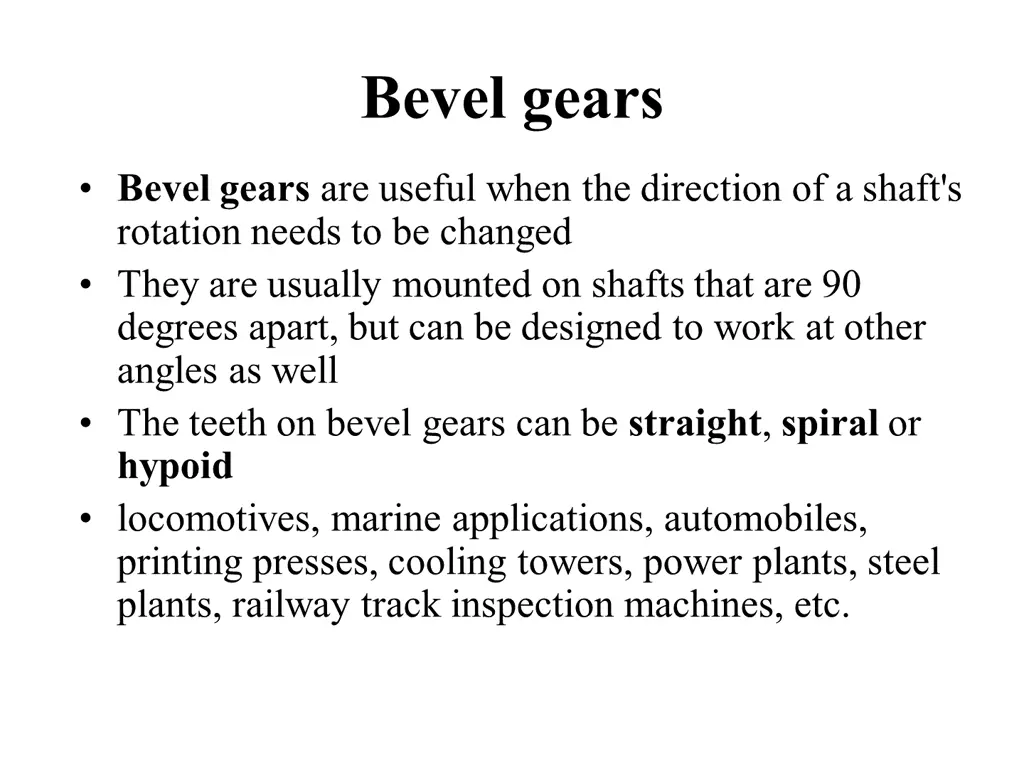 bevel gears