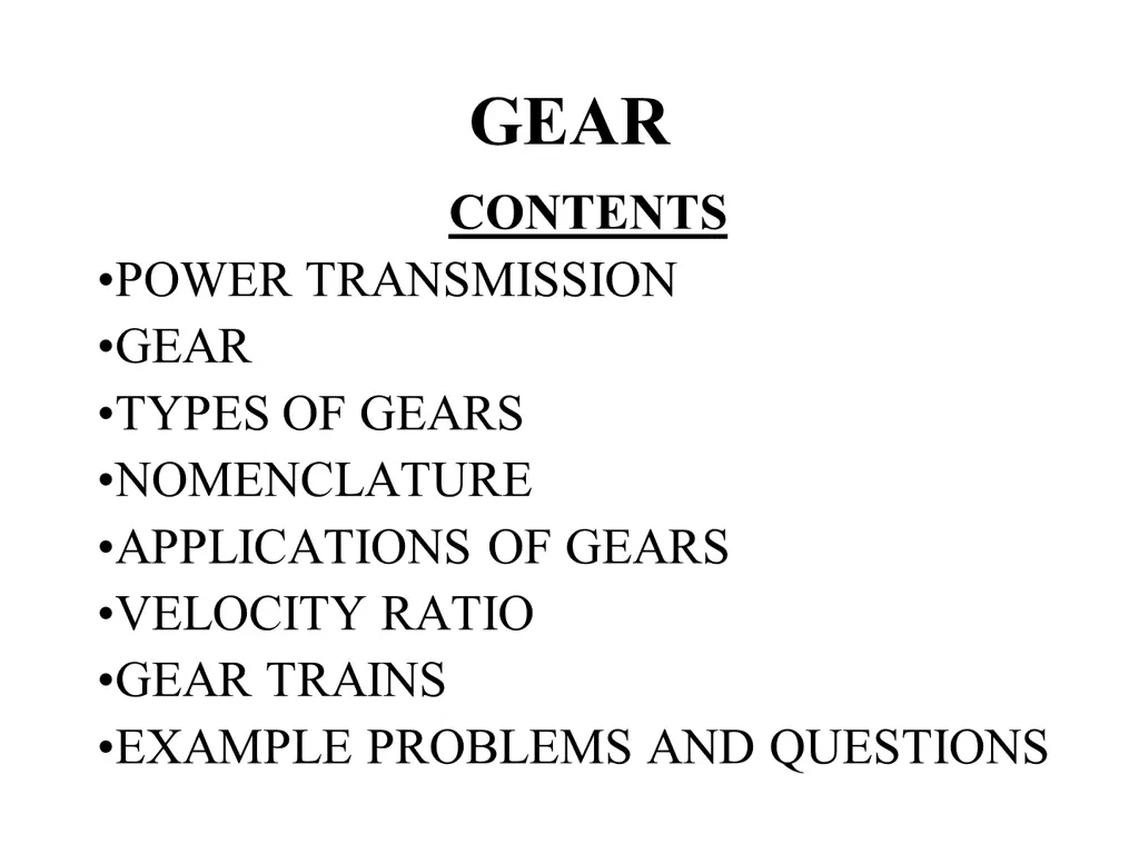 gear contents