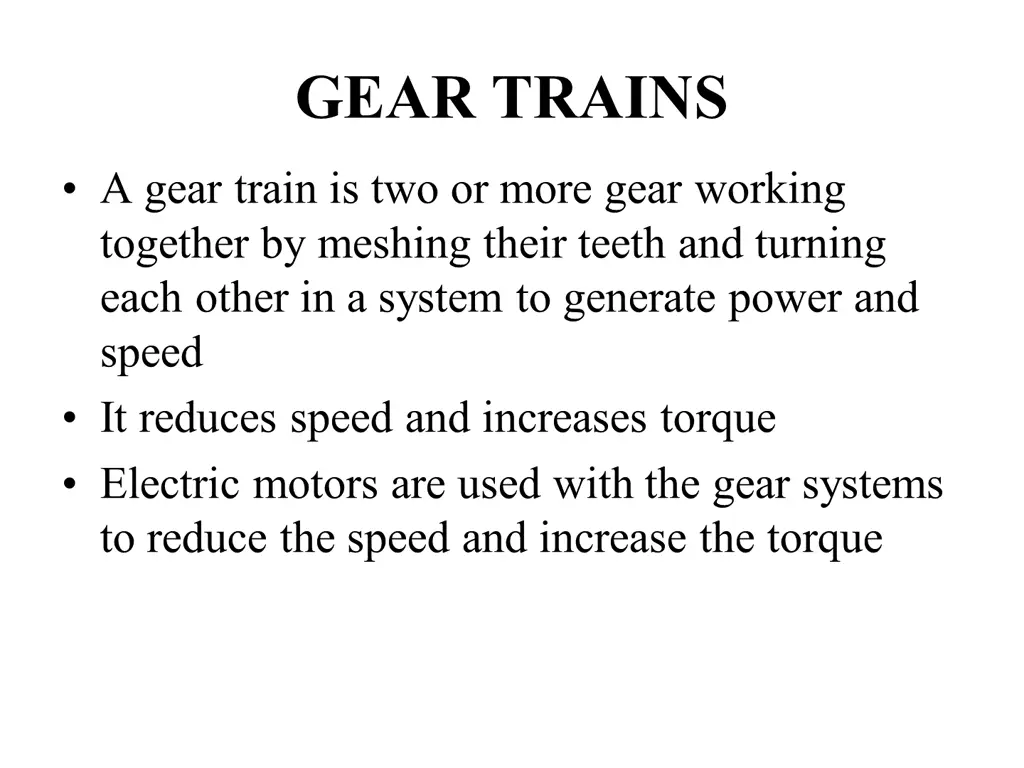 gear trains