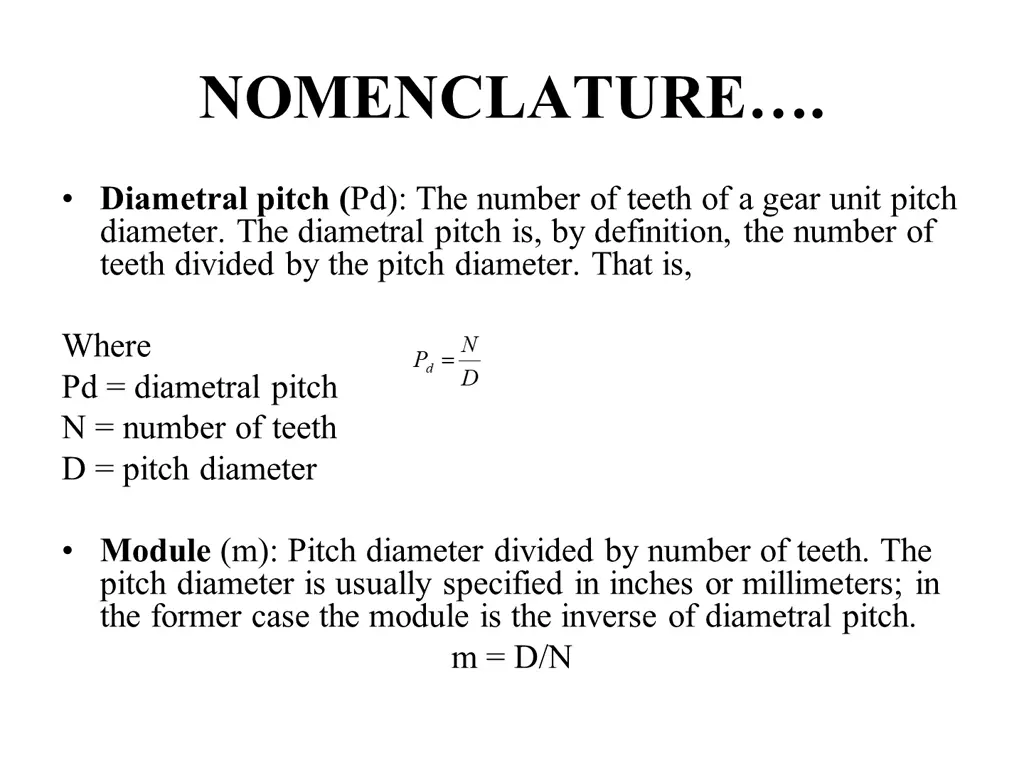 nomenclature