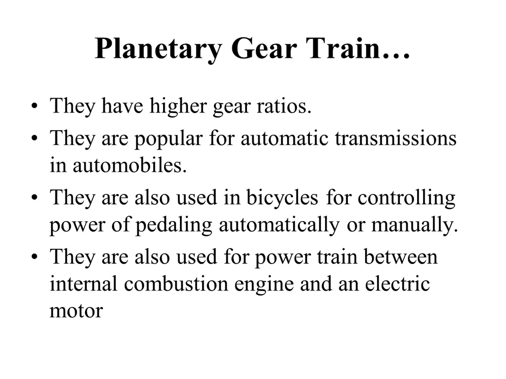 planetary gear train