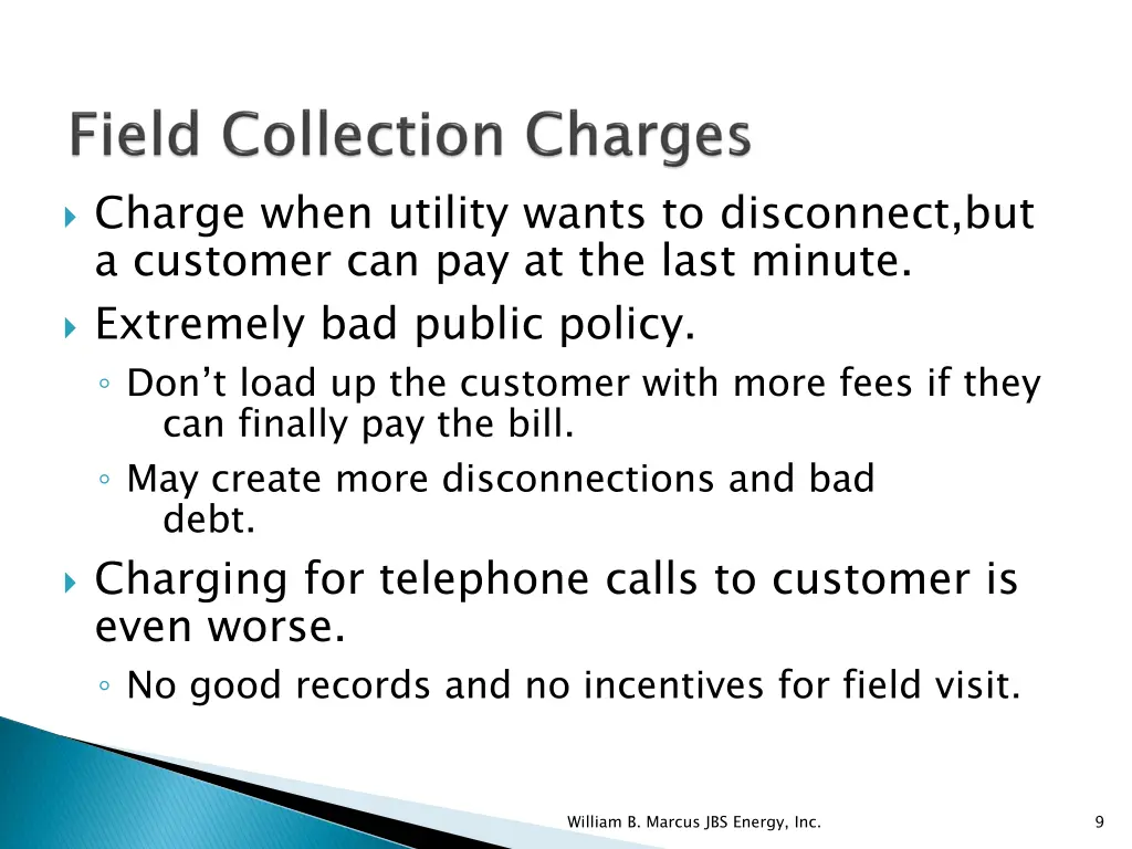charge when utility wants to disconnect