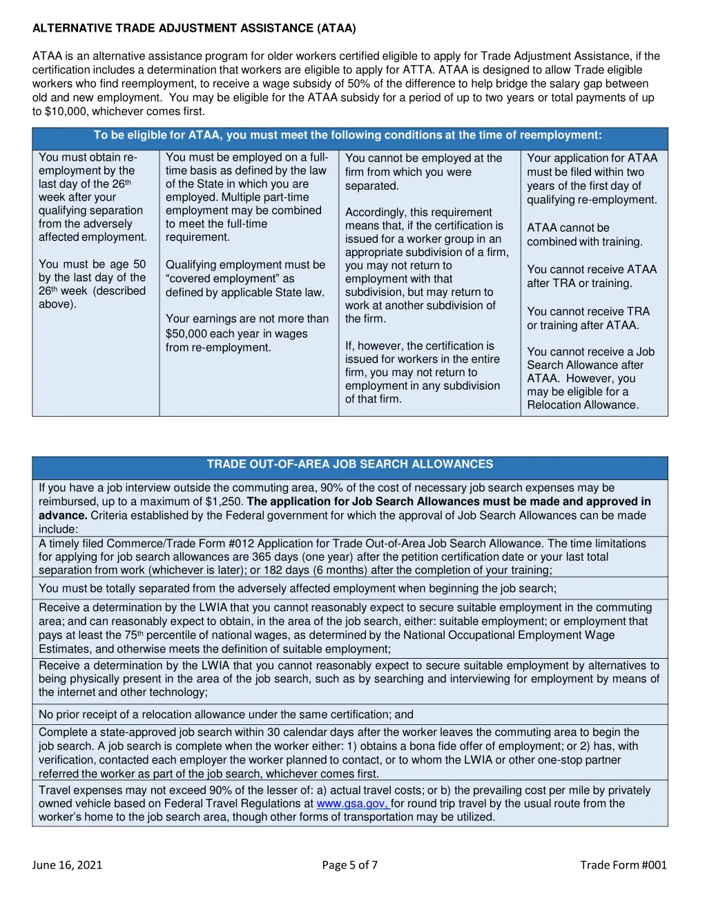 alternative trade adjustment assistance ataa