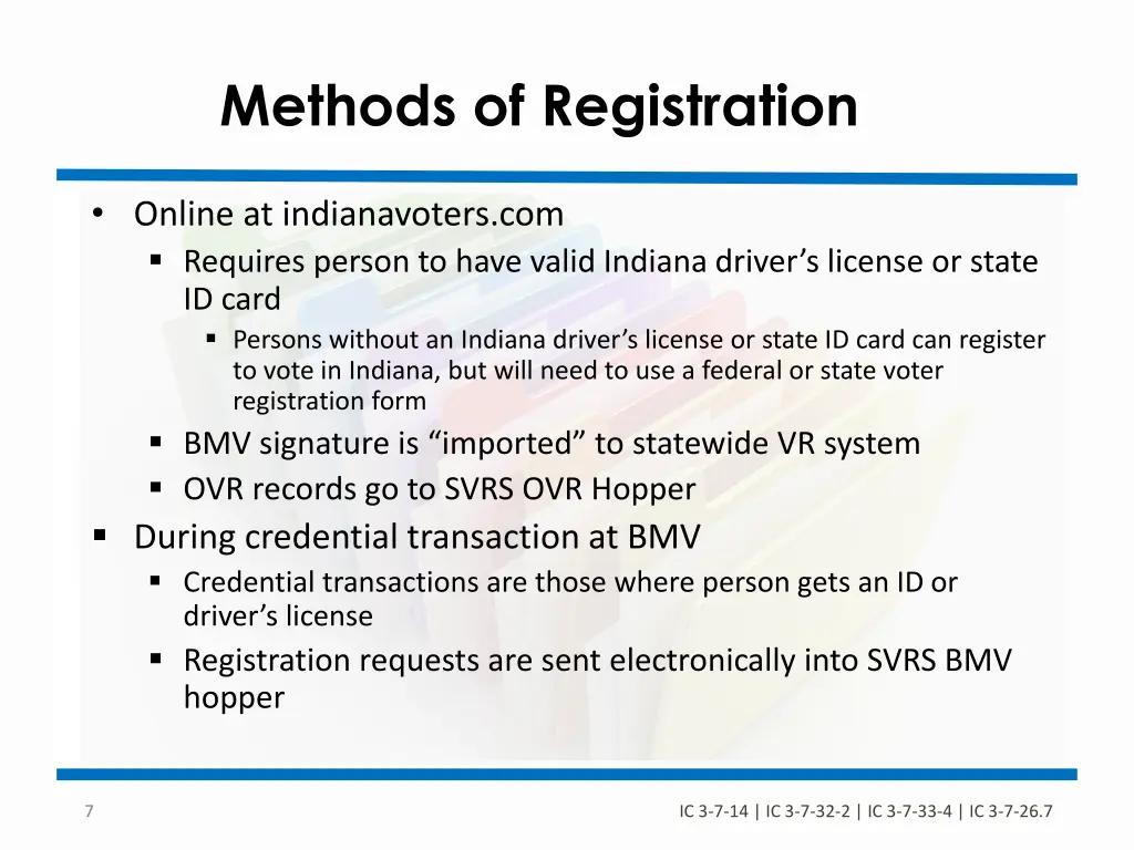 methods of registration 1