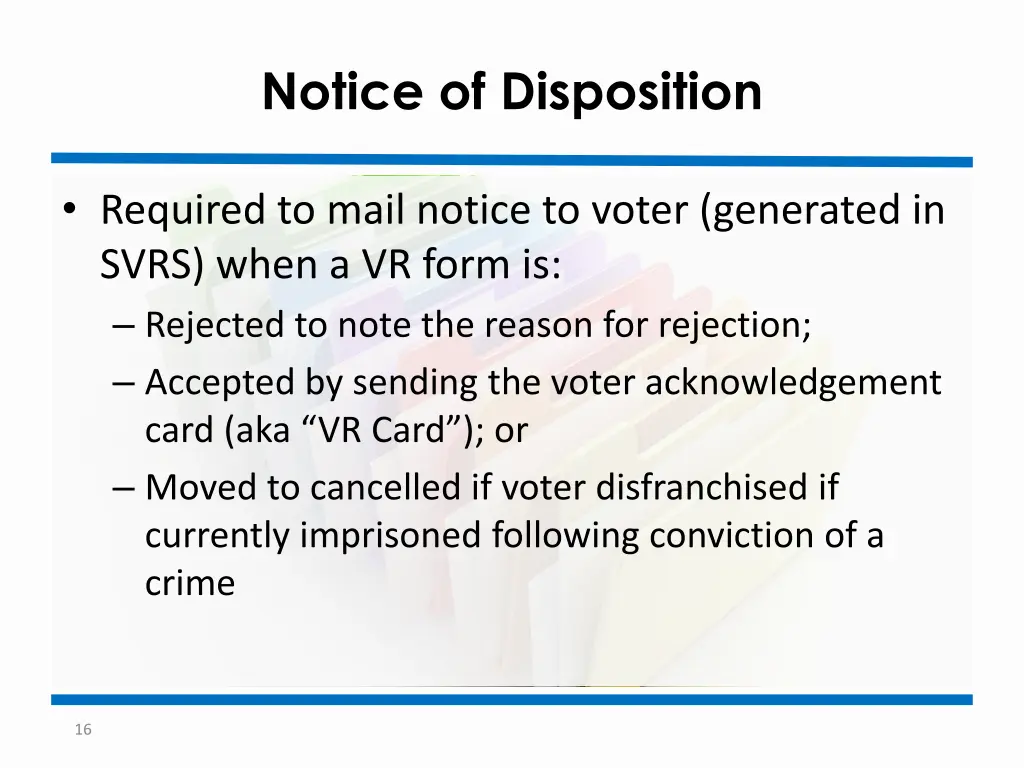 notice of disposition