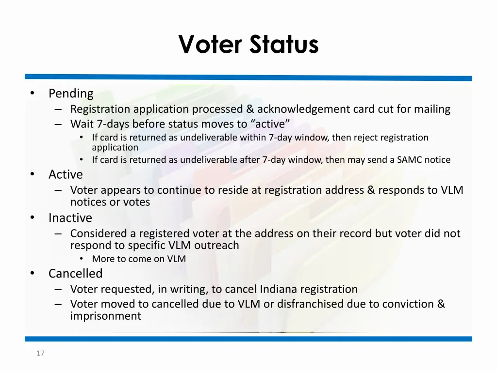 voter status