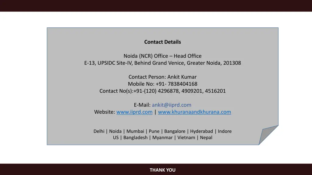 contact details