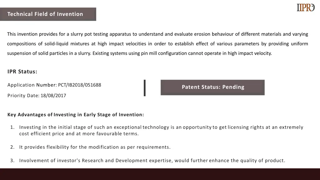 technical field of invention