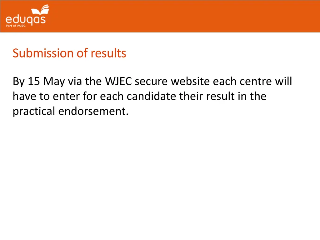 submission of results