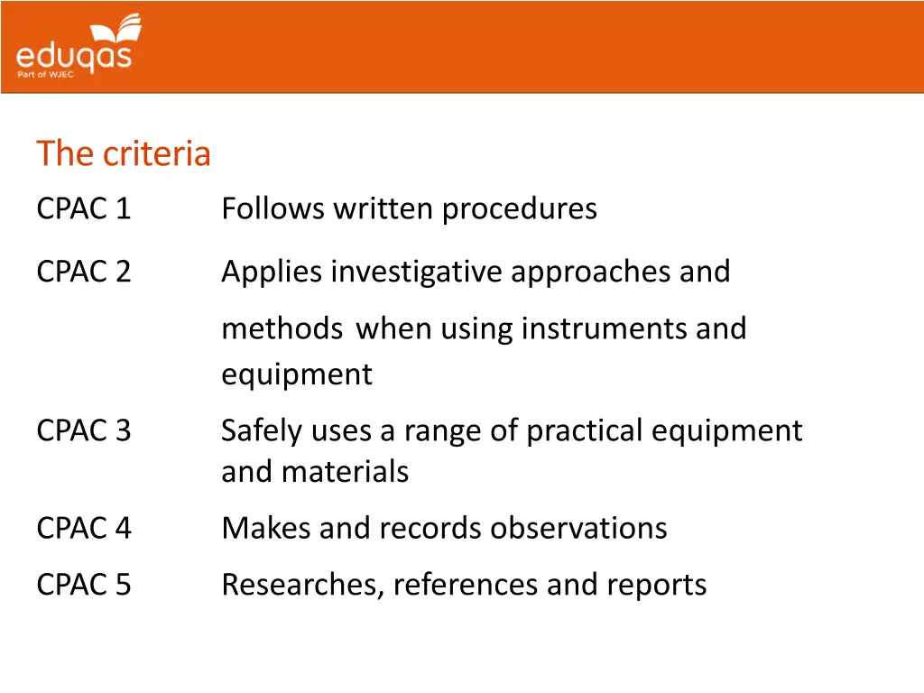 the criteria