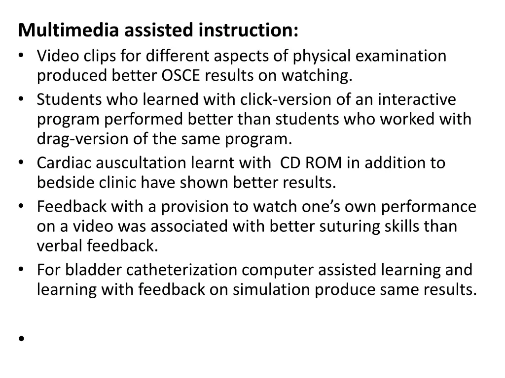 multimedia assisted instruction video clips