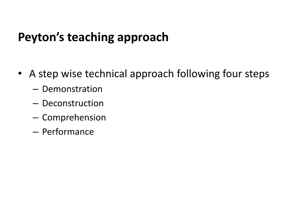 peyton s teaching approach