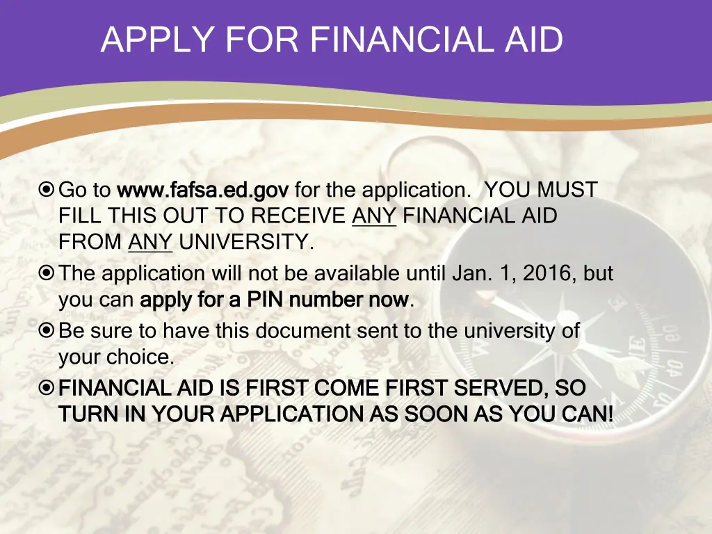 apply for financial aid