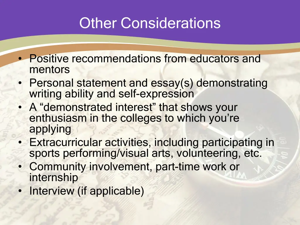 other considerations