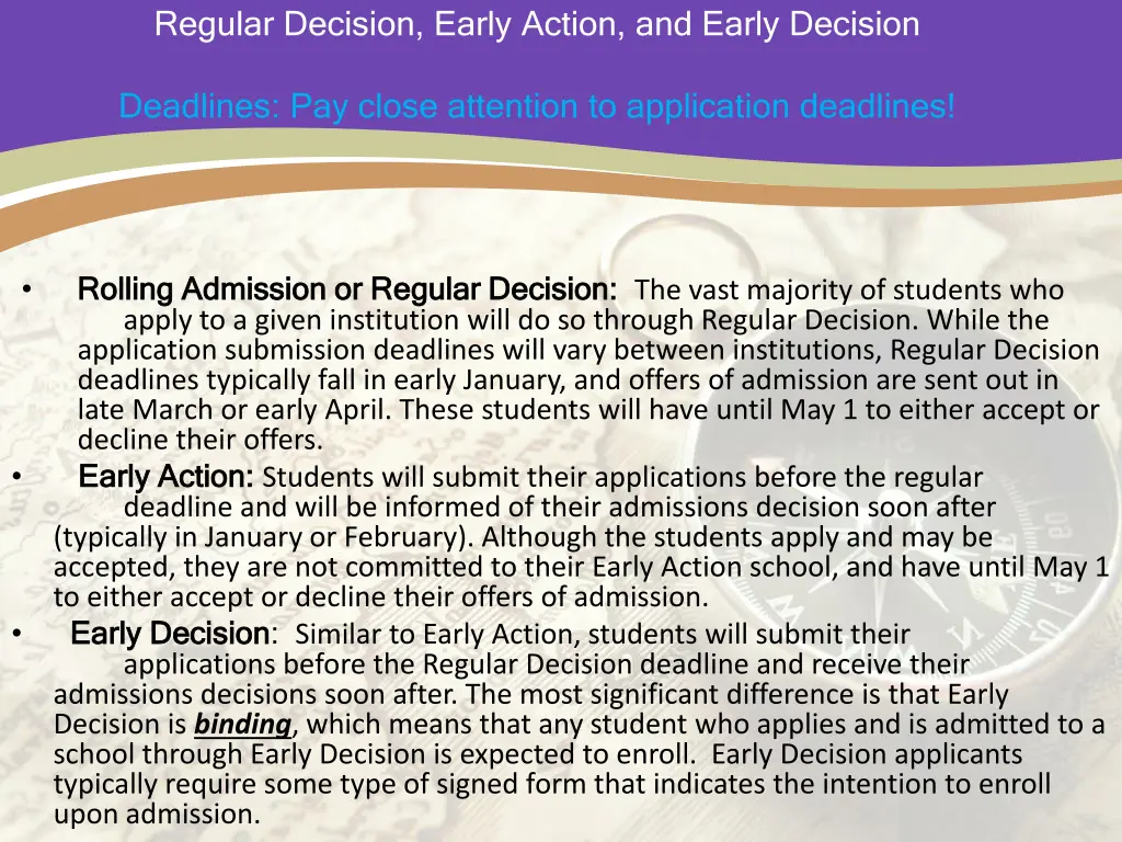regular decision early action and early decision