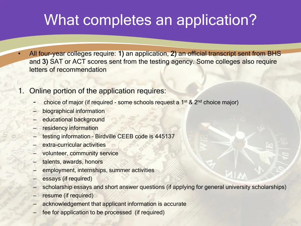 what completes an application