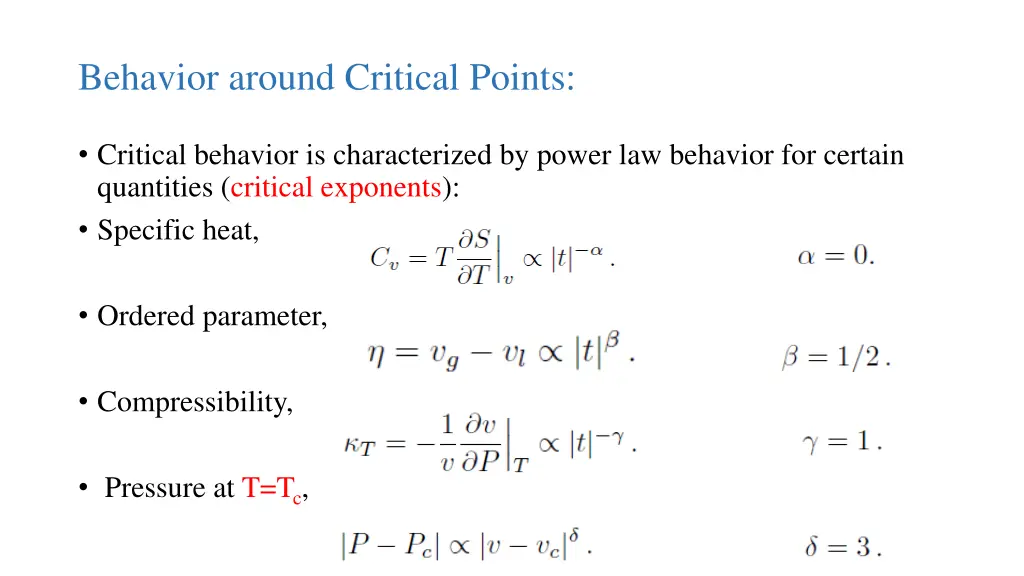behavior around critical points