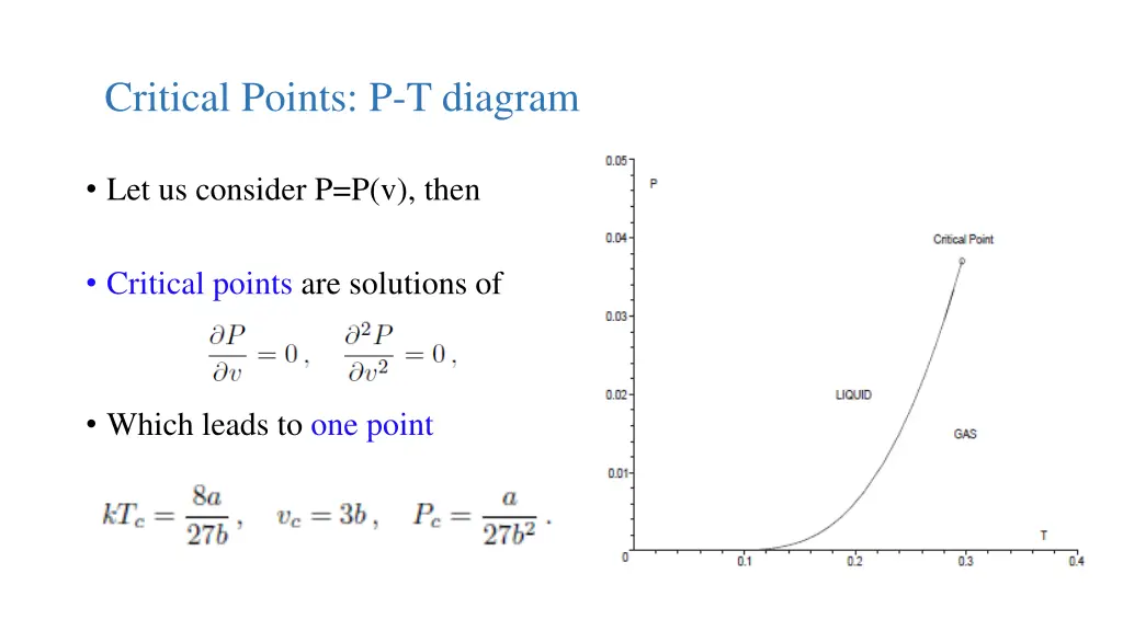 critical points p t diagram