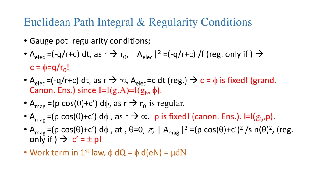euclidean path integral regularity conditions 1