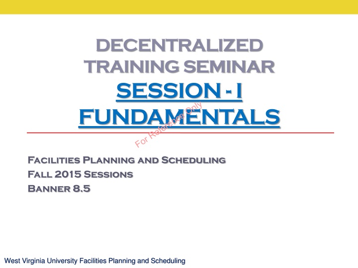 decentralized training seminar session
