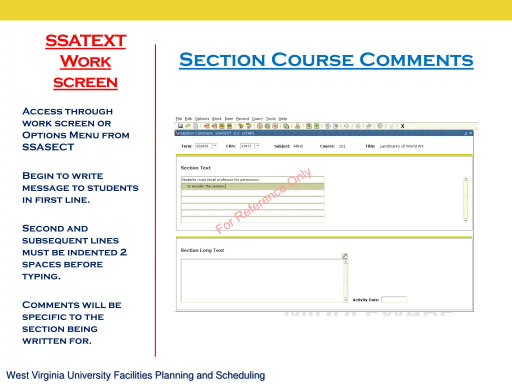 ssatext work screen