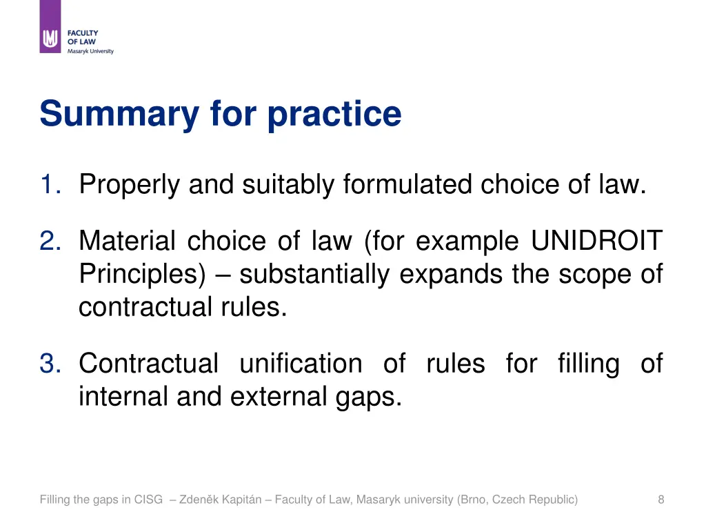 summary for practice