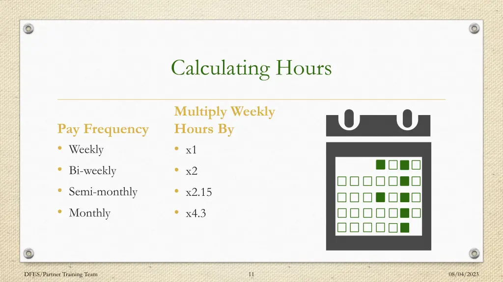 calculating hours
