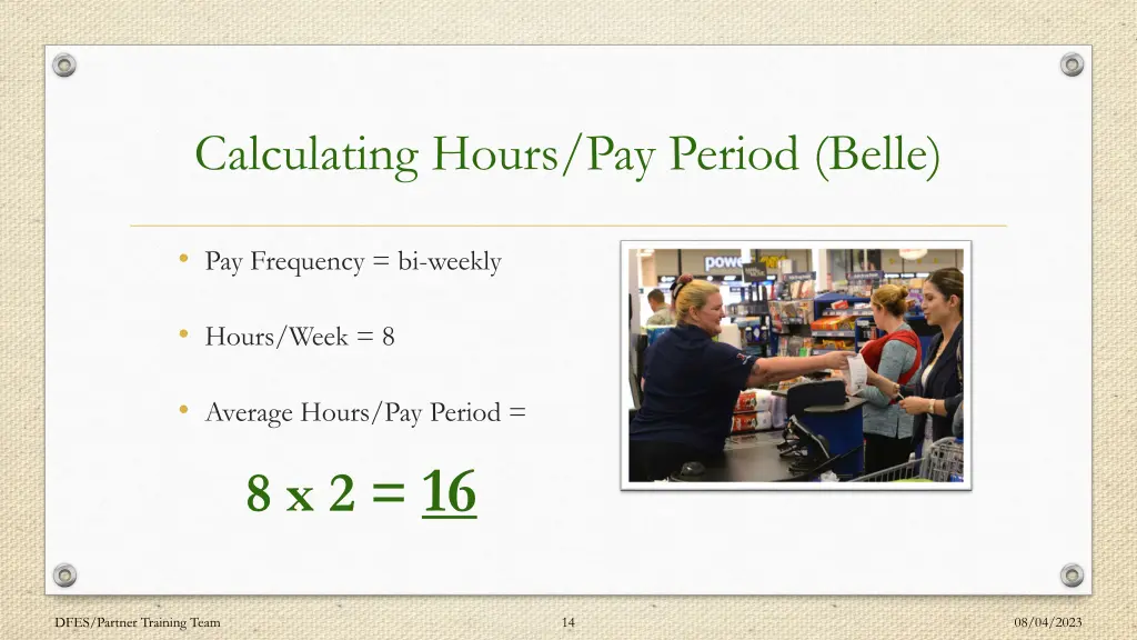 calculating hours pay period belle