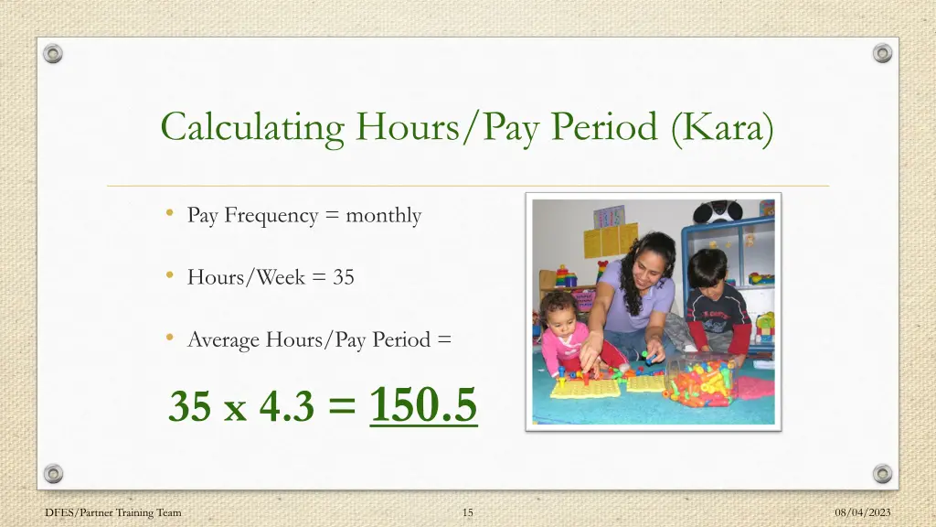calculating hours pay period kara