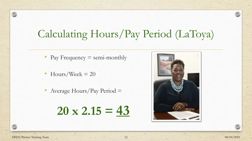 calculating hours pay period latoya
