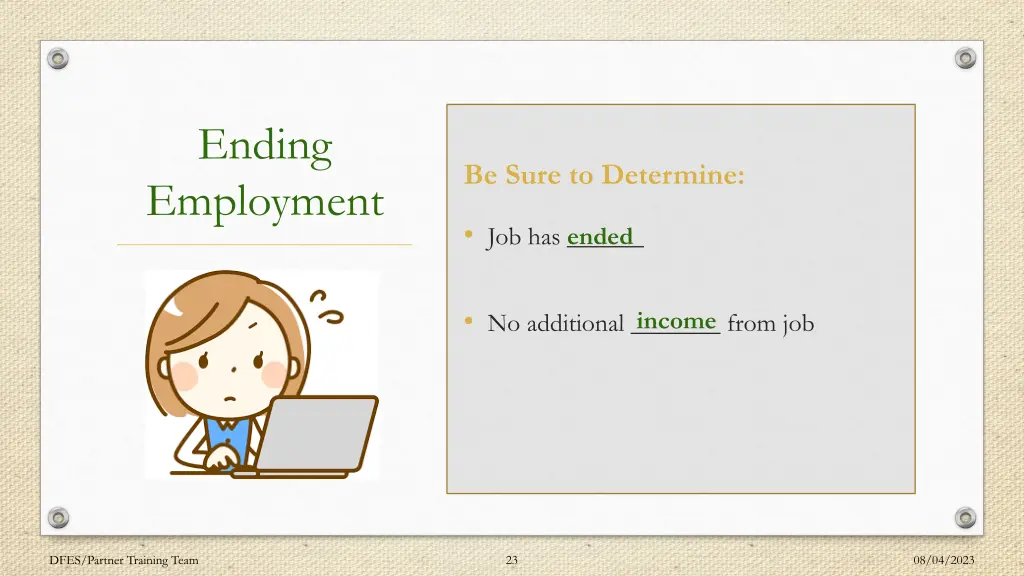 ending employment