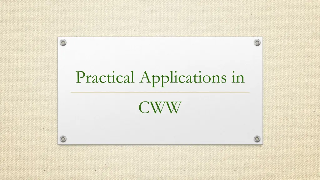 practical applications in 1
