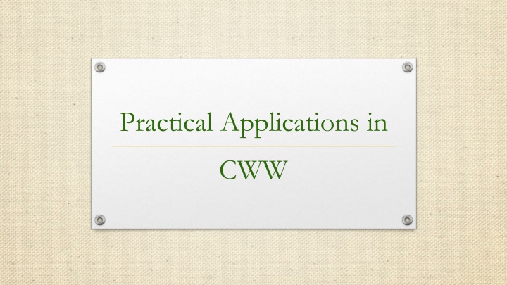 practical applications in