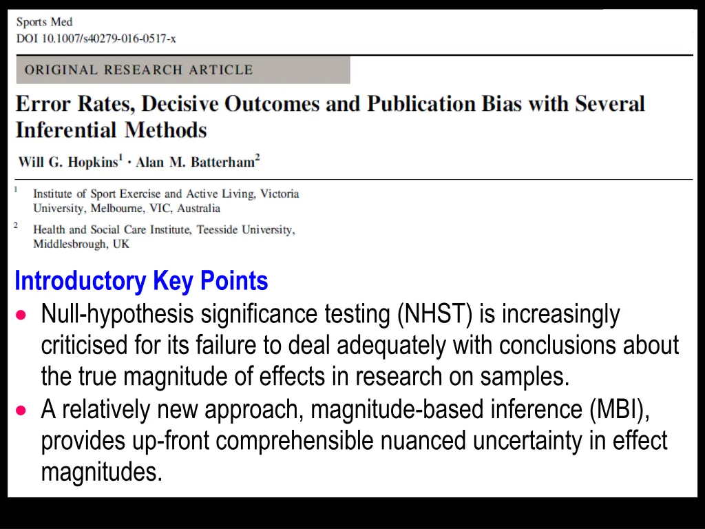 introductory key points null hypothesis