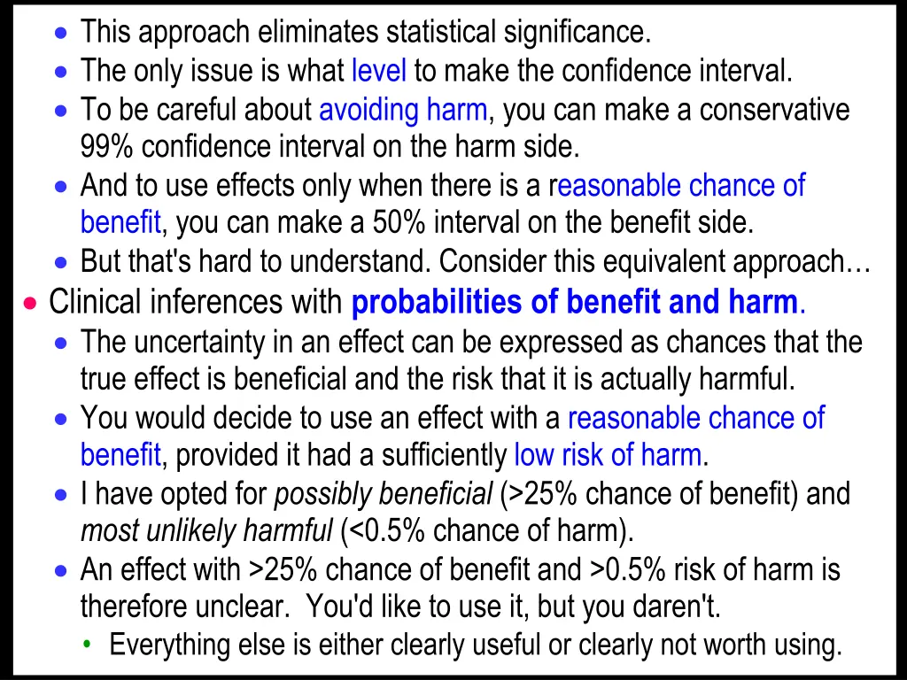 this approach eliminates statistical significance